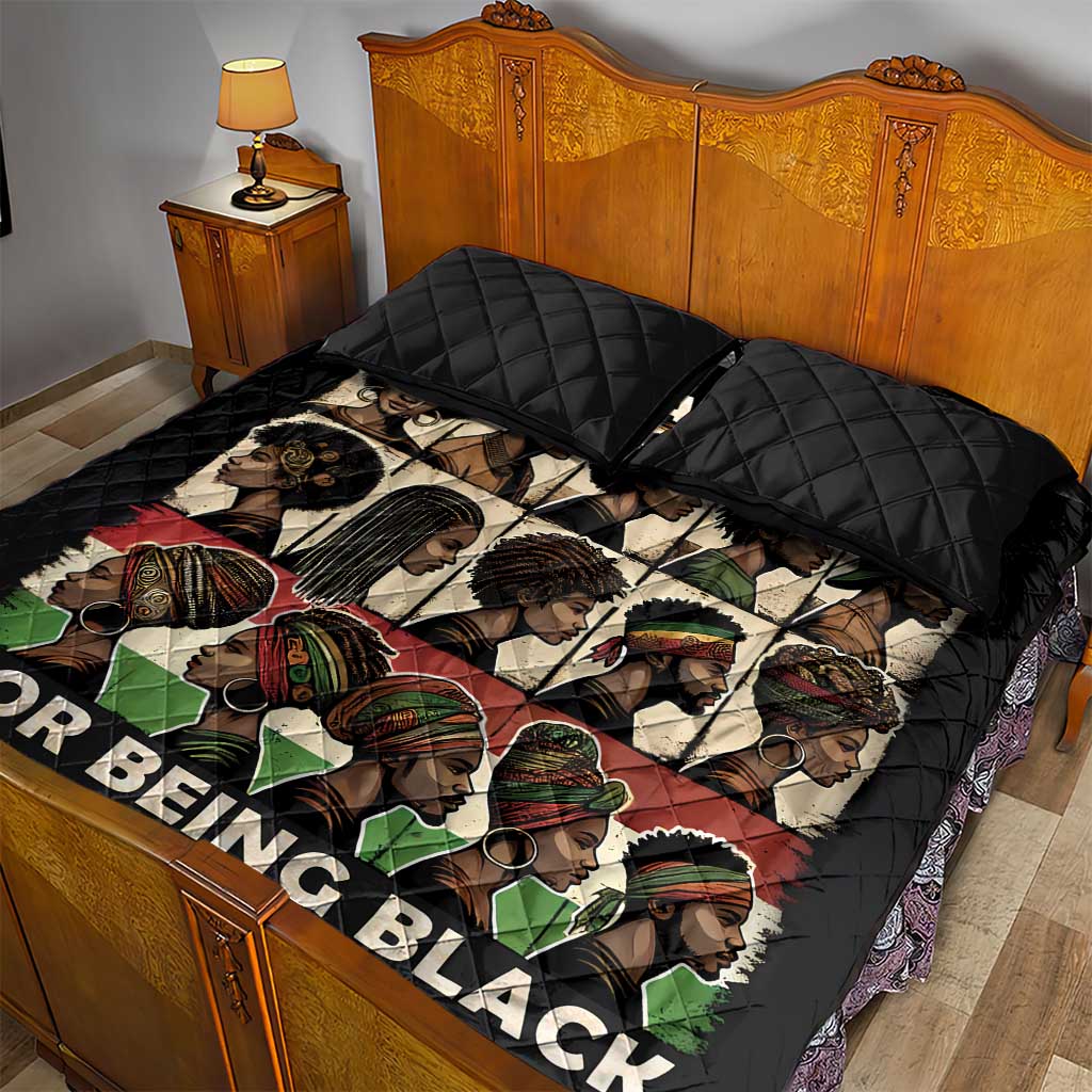 Never Apologize for Being Black Quilt Bed Set African Pride