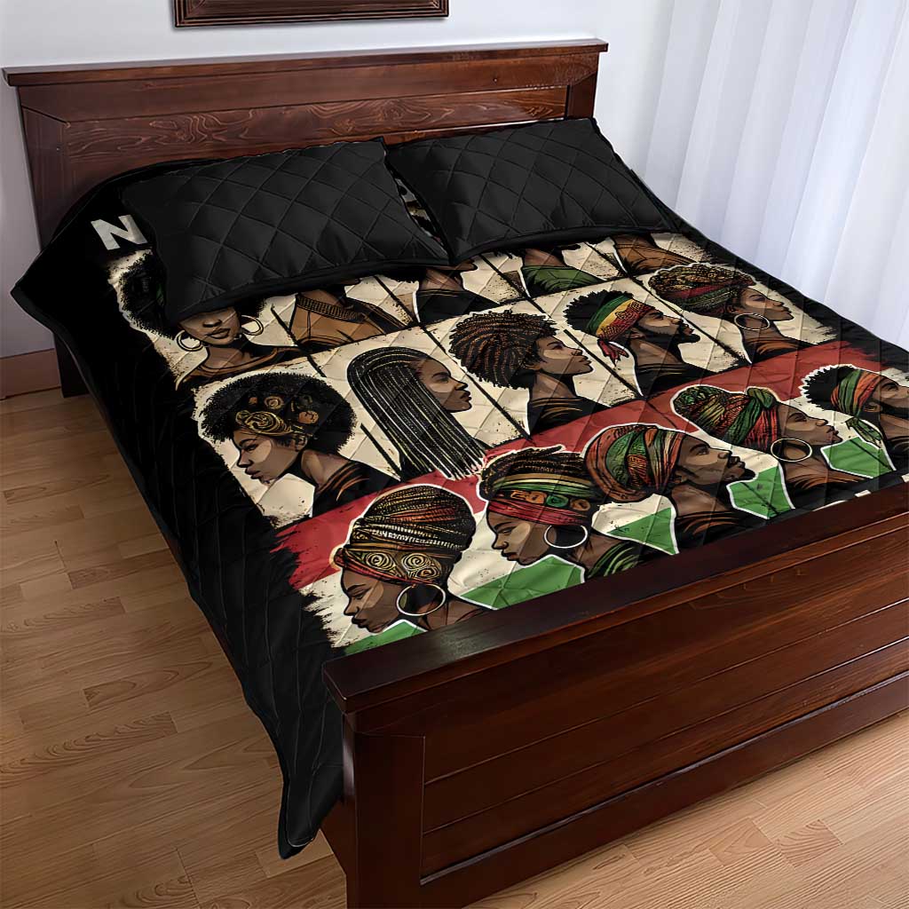Never Apologize for Being Black Quilt Bed Set African Pride