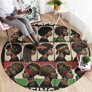 Never Apologize for Being Black Round Carpet African Pride