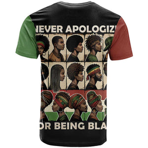 Never Apologize for Being Black T shirt African Pride
