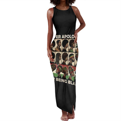 Never Apologize for Being Black Tank Maxi Dress African Pride