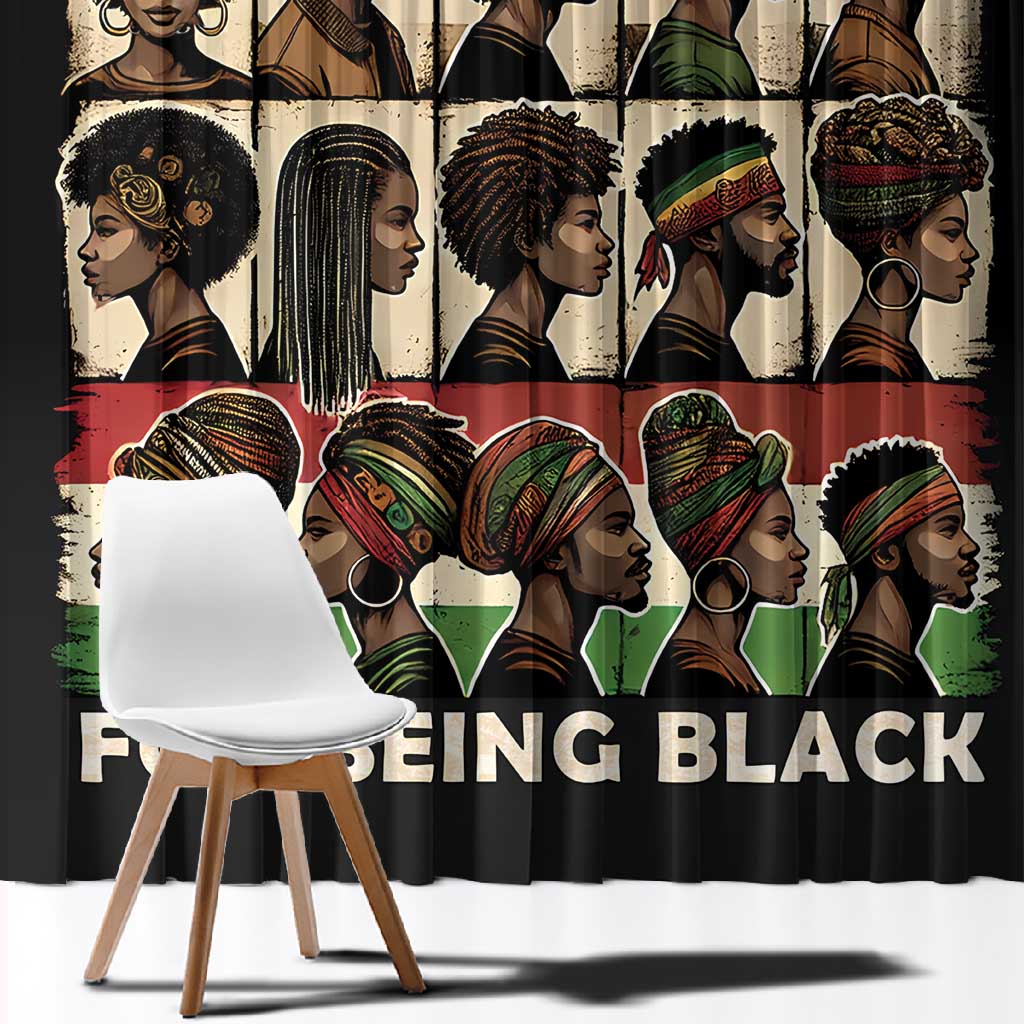 Never Apologize for Being Black Window Curtain African Pride