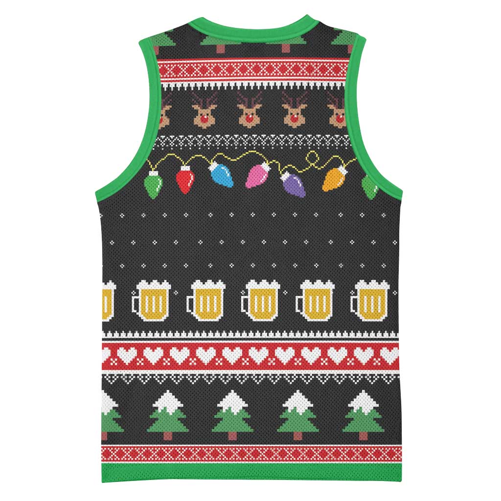 Ho Ho Ho Hold My Beer Santa Afro Basketball Jersey Christmas Beer - African Pride
