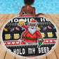 Ho Ho Ho Hold My Beer Santa Afro Beach Blanket Christmas Beer