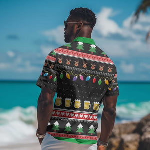 Ho Ho Ho Hold My Beer Santa Afro Hawaiian Shirt Christmas Beer