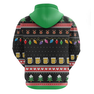 Ho Ho Ho Hold My Beer Santa Afro Hoodie Christmas Beer