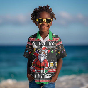 Ho Ho Ho Hold My Beer Santa Afro Kid Hawaiian Shirt Christmas Beer