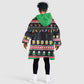 Ho Ho Ho Hold My Beer Santa Afro Kid Wearable Blanket Hoodie Christmas Beer