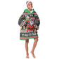 Ho Ho Ho Hold My Beer Santa Afro Kid Wearable Blanket Hoodie Christmas Beer