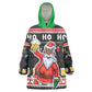 Ho Ho Ho Hold My Beer Santa Afro Kid Wearable Blanket Hoodie Christmas Beer