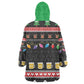 Ho Ho Ho Hold My Beer Santa Afro Kid Wearable Blanket Hoodie Christmas Beer
