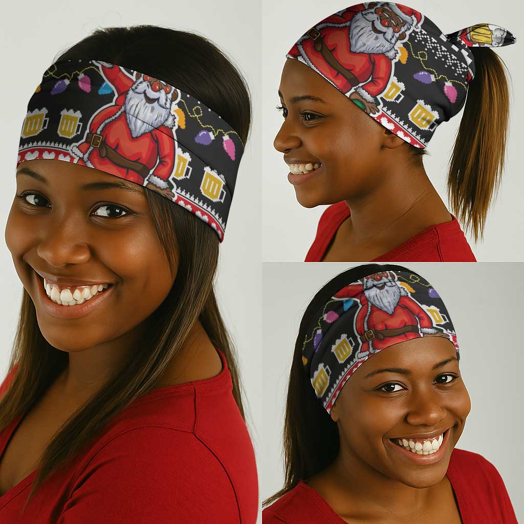 Ho Ho Ho Hold My Beer Santa Afro Neck Gaiter Christmas Beer DT03