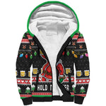 Ho Ho Ho Hold My Beer Santa Afro Sherpa Hoodie Christmas Beer
