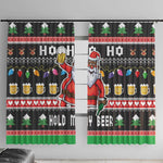 Ho Ho Ho Hold My Beer Santa Afro Window Curtain Christmas Beer