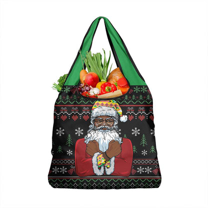 Santa Claus African Christmas Grocery Bag Traditional Costume