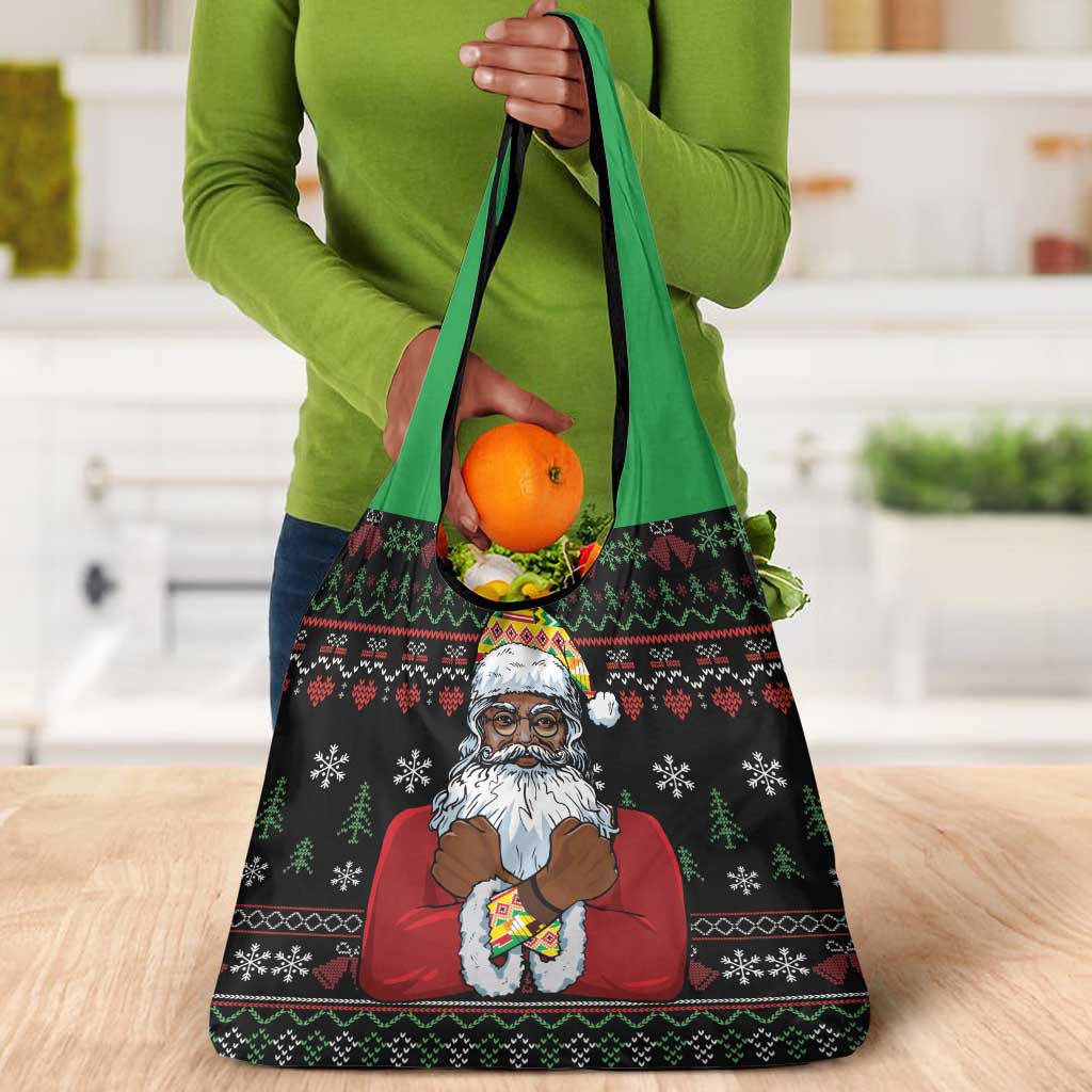 Santa Claus African Christmas Grocery Bag Traditional Costume