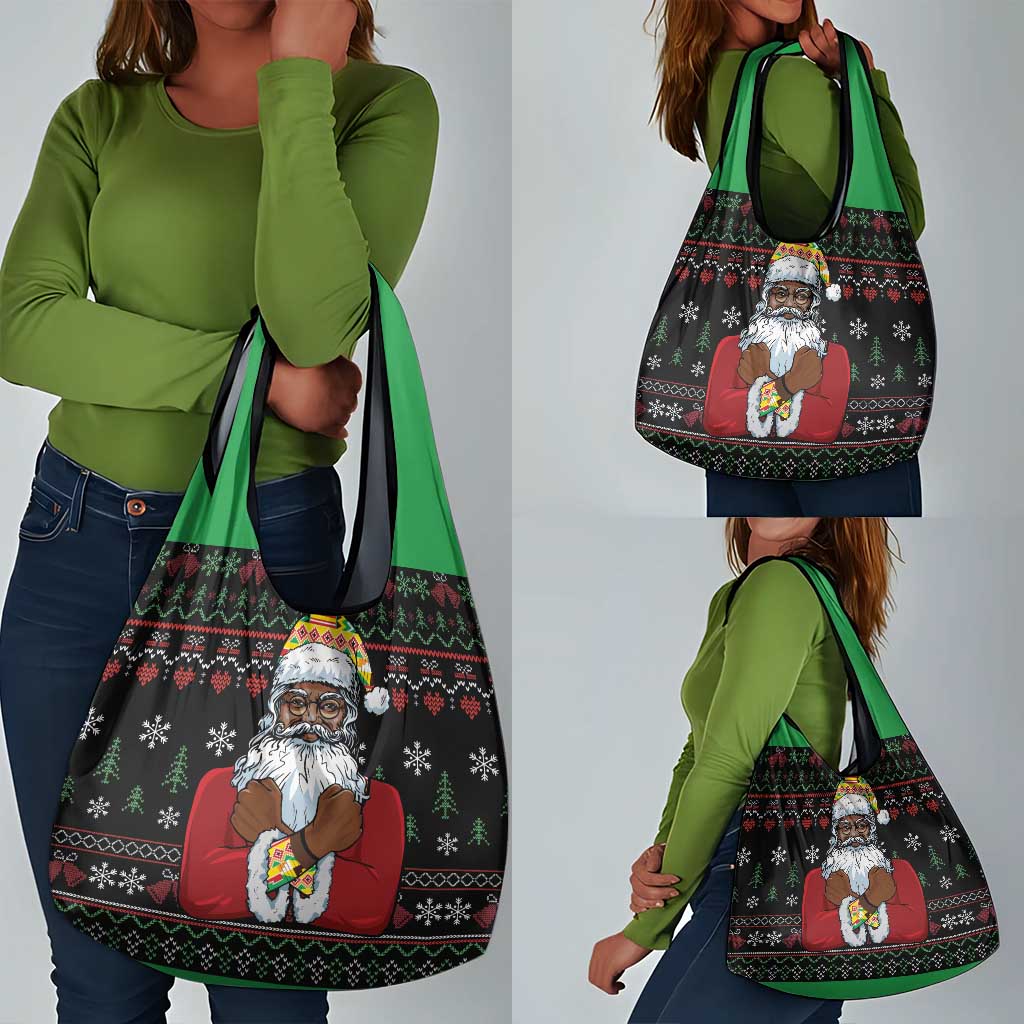 Santa Claus African Christmas Grocery Bag Traditional Costume