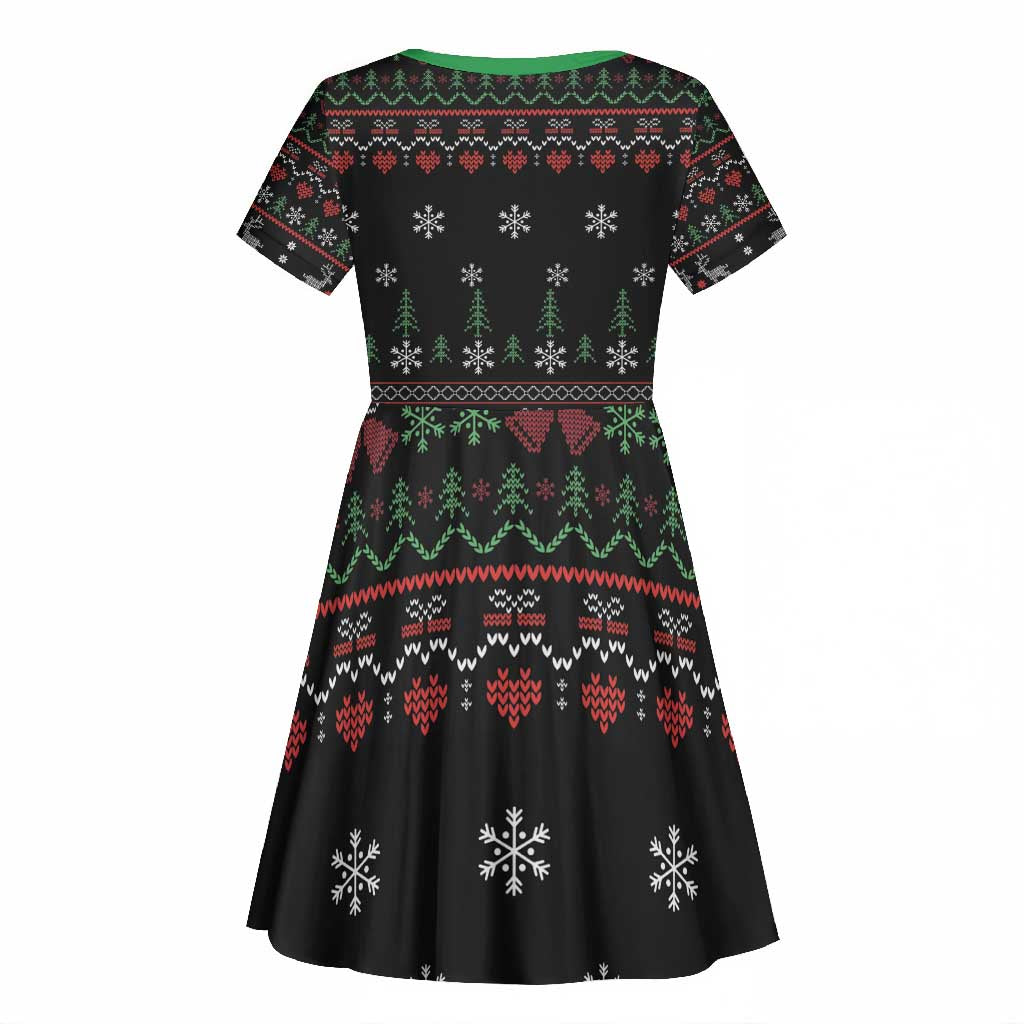 Santa Claus African Christmas Kid Short Sleeve Dress Traditional Costume