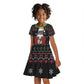 Santa Claus African Christmas Kid Short Sleeve Dress Traditional Costume