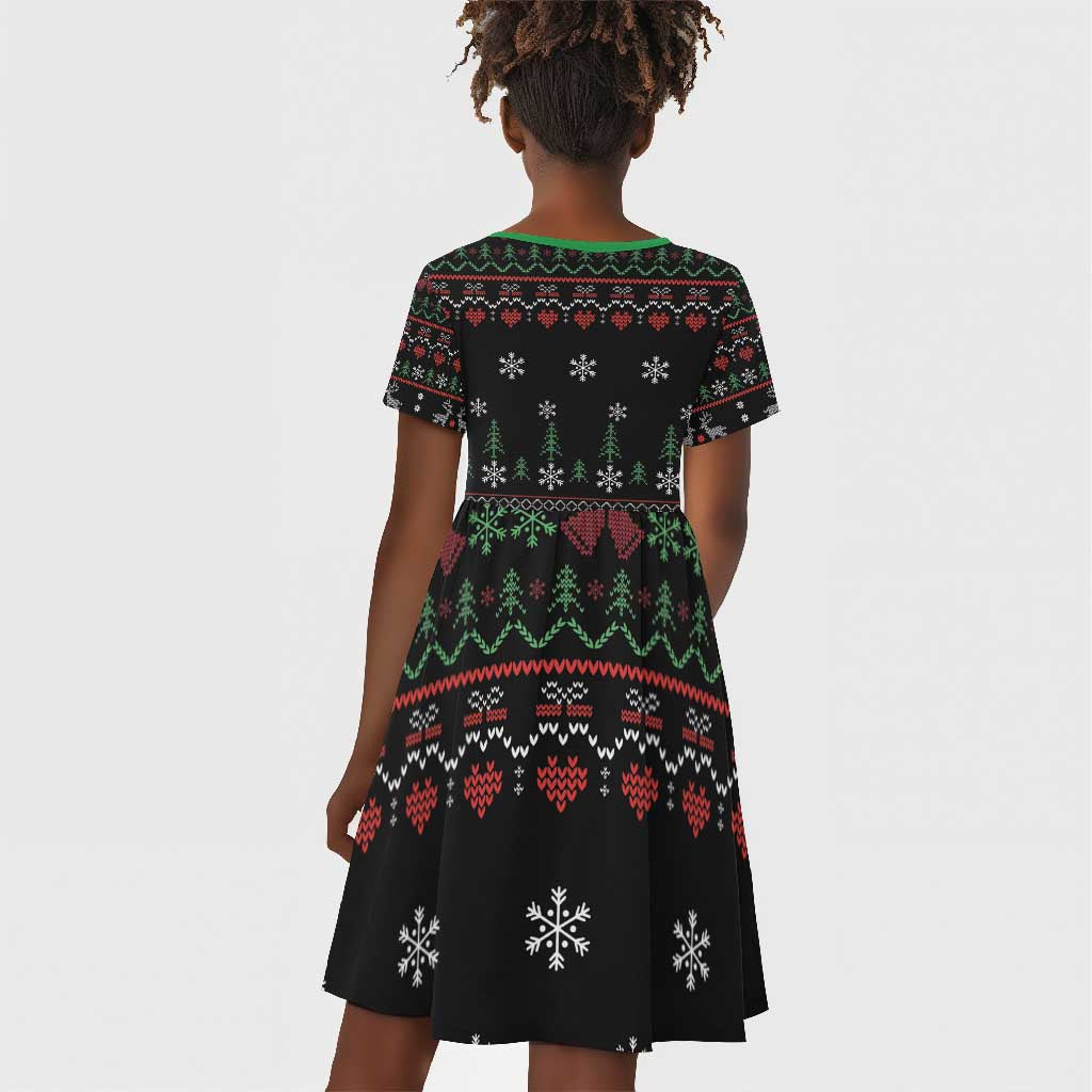 Santa Claus African Christmas Kid Short Sleeve Dress Traditional Costume