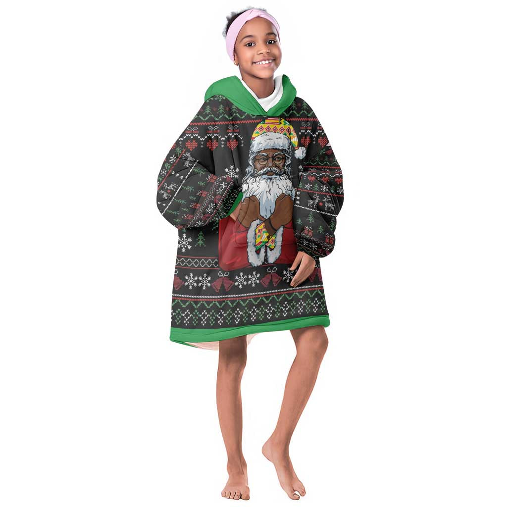 Santa Claus African Christmas Kid Wearable Blanket Hoodie Traditional Costume