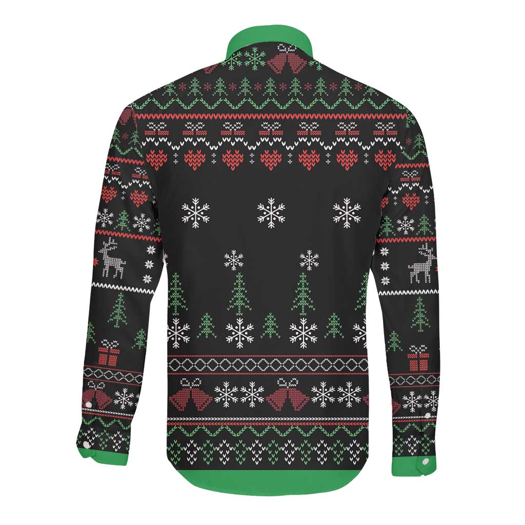 Santa Claus African Christmas Long Sleeve Button Shirt Traditional Costume
