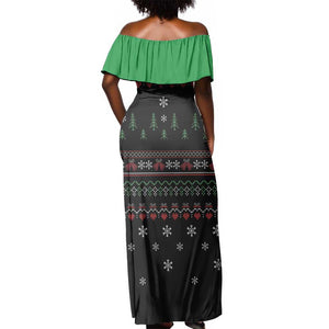 Santa Claus African Christmas Off Shoulder Maxi Dress Traditional Costume