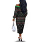 Santa Claus African Christmas Off The Shoulder Long Sleeve Dress Traditional Costume