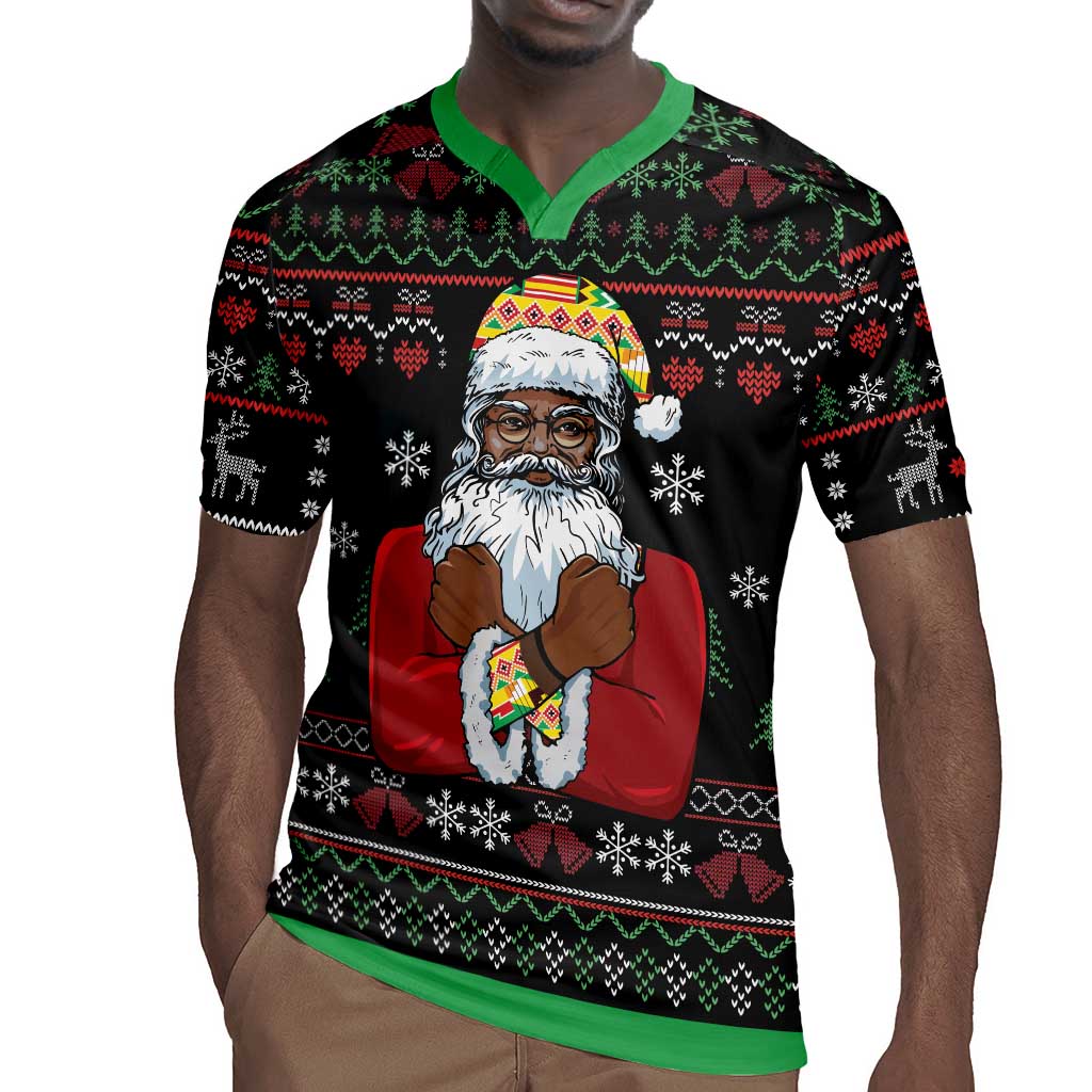 Santa Claus African Christmas Rugby Jersey Traditional Costume