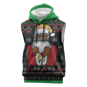 Santa Claus African Christmas Sleeveless Hoodie Traditional Costume - African Pride