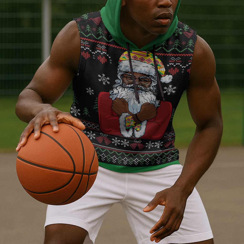 Santa Claus African Christmas Sleeveless Hoodie Traditional Costume - African Pride