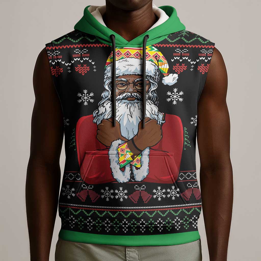 Santa Claus African Christmas Sleeveless Hoodie Traditional Costume - African Pride