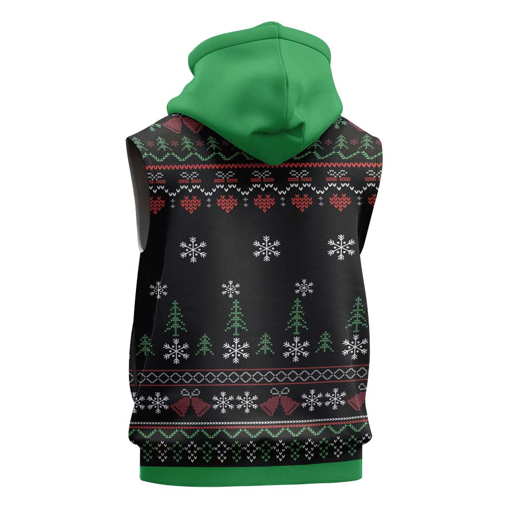 Santa Claus African Christmas Sleeveless Zip Hoodie Traditional Costume - African Pride