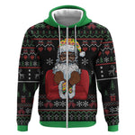 Santa Claus African Christmas Zip Hoodie Traditional Costume