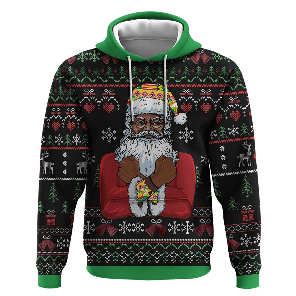 Santa Claus African Christmas Zip Hoodie Traditional Costume