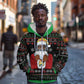 Santa Claus African Christmas Zip Hoodie Traditional Costume
