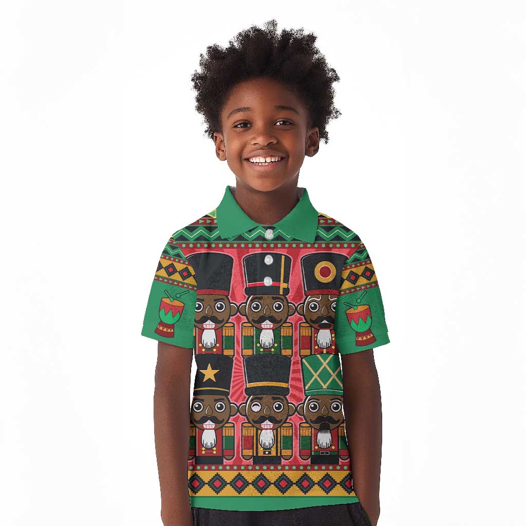 Black Nutcrackers Kid Polo Shirt Afro Christmas
