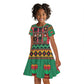 Black Nutcrackers Kid Short Sleeve Dress Afro Christmas