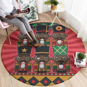 Black Nutcrackers Round Carpet Afro Christmas