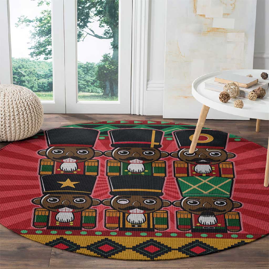 Black Nutcrackers Round Carpet Afro Christmas