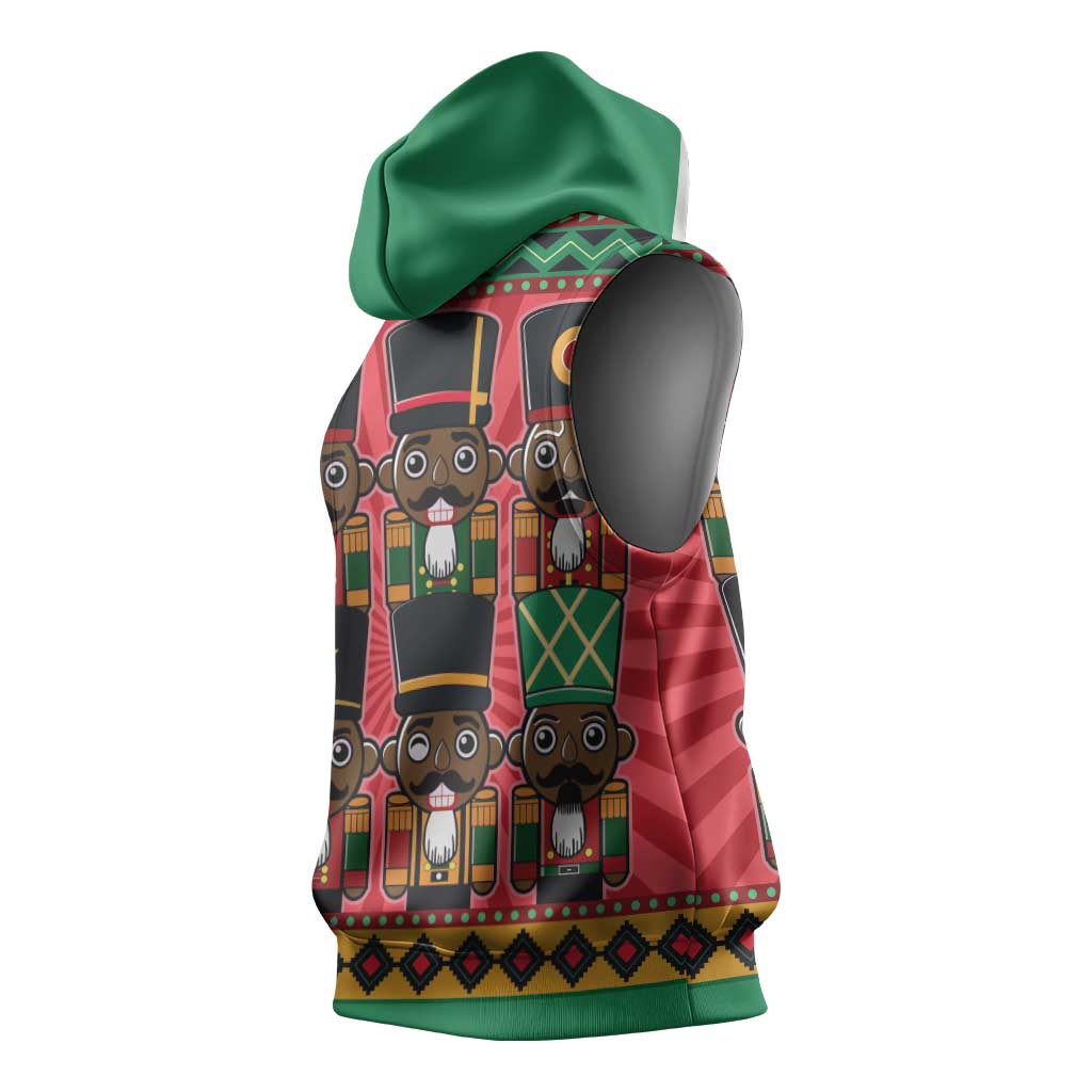 Black Nutcrackers Sleeveless Hoodie Afro Christmas - African Pride