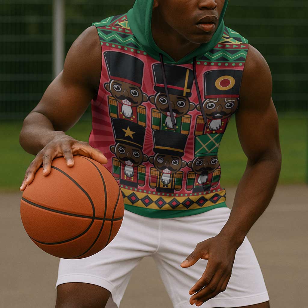 Black Nutcrackers Sleeveless Hoodie Afro Christmas - African Pride