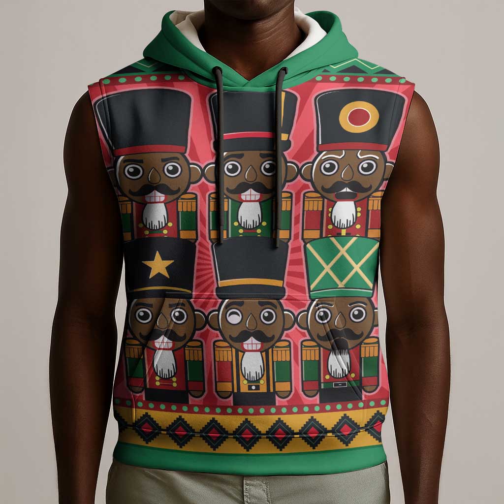 Black Nutcrackers Sleeveless Hoodie Afro Christmas - African Pride