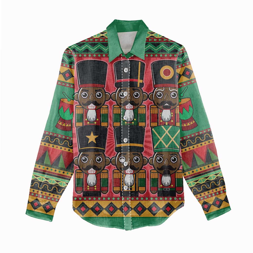 Black Nutcrackers Women Casual Shirt Afro Christmas DT03