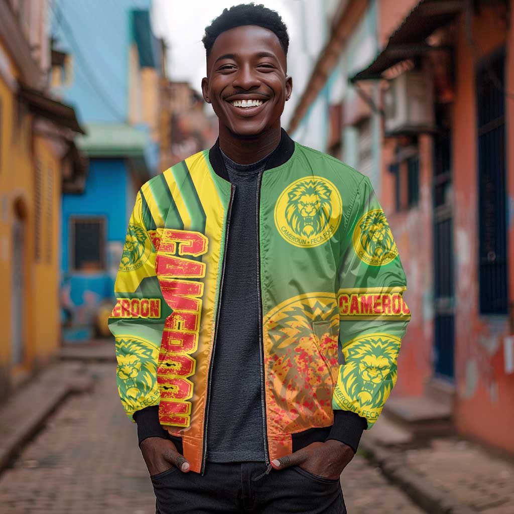 Cameroon Soccer Bomber Jacket Indomitable Lions Football - Road To Champion
