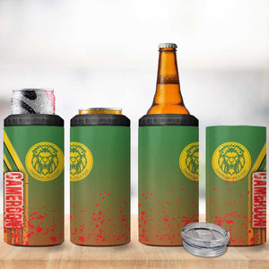 Cameroon Soccer 4 in 1 Can Cooler Tumbler Indomitable Lions Football - Road To Champion