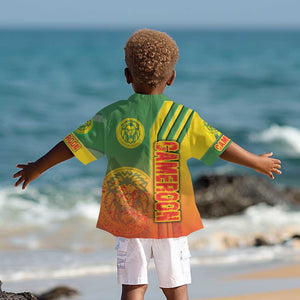 Cameroon Soccer Kid Hawaiian Shirt Indomitable Lions Football - Road To Champion
