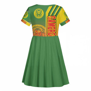 Cameroon Soccer Kid Short Sleeve Dress Indomitable Lions Football - Road To Champion