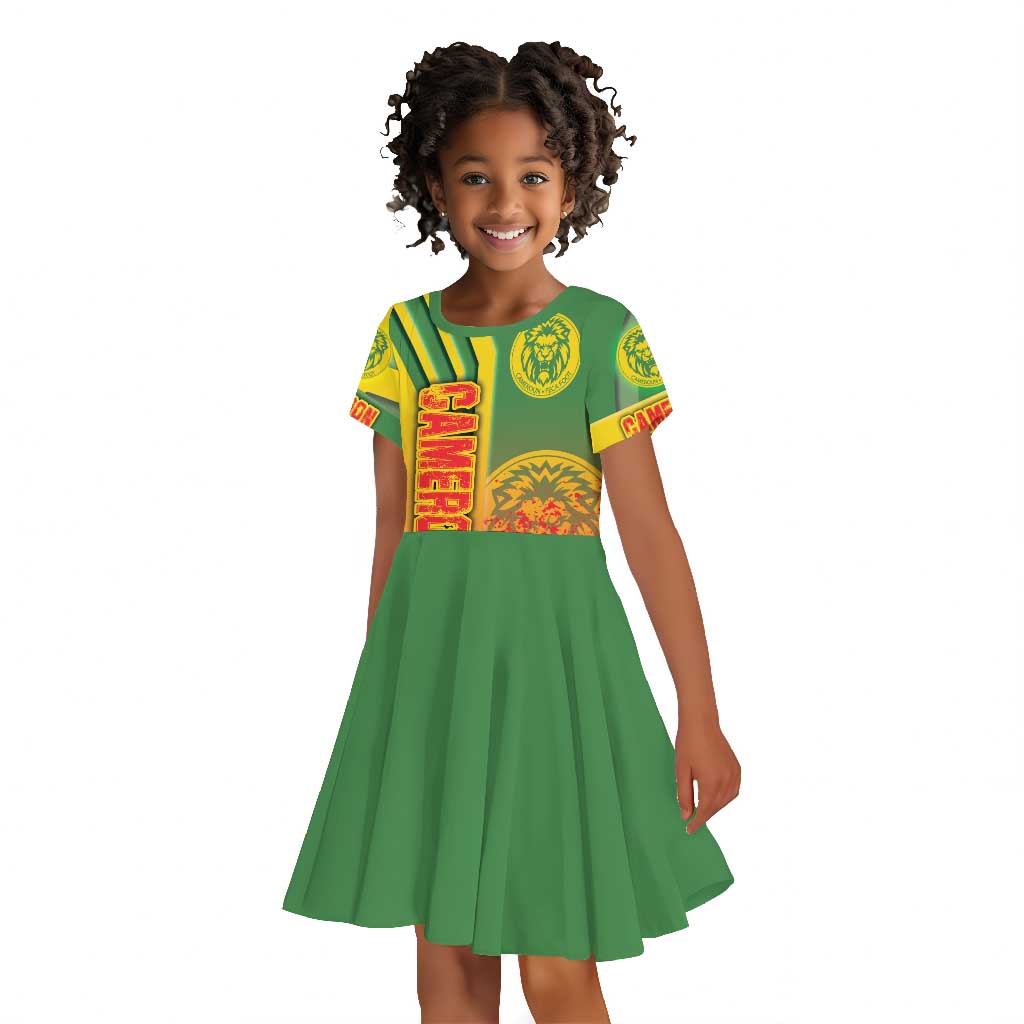 Cameroon Soccer Kid Short Sleeve Dress Indomitable Lions Football - Road To Champion