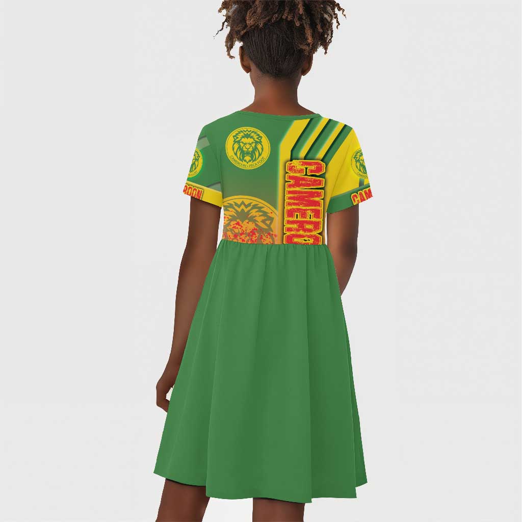 Cameroon Soccer Kid Short Sleeve Dress Indomitable Lions Football - Road To Champion